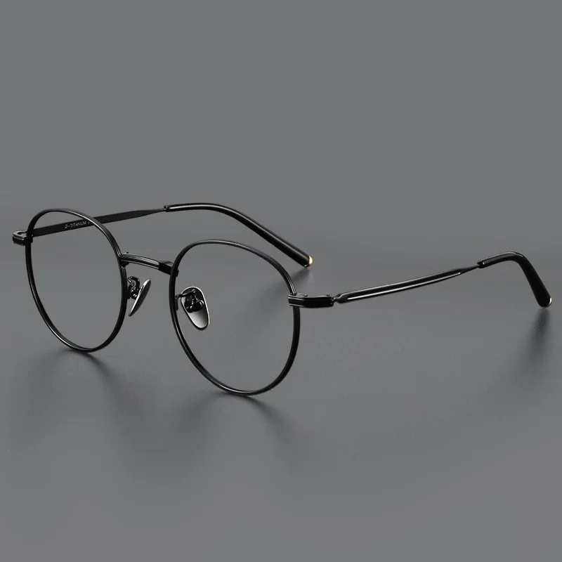 Ultralight Titanium Eyeglass Frames Round Full Rim Women Men Glasses 49 21-140mm